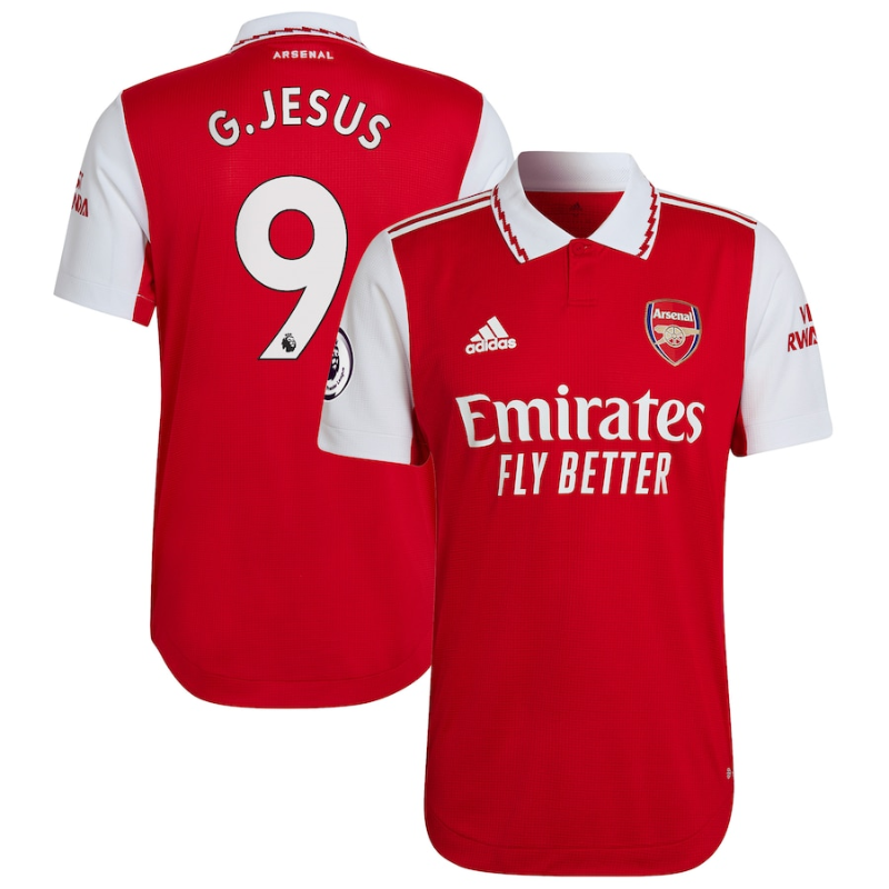 Gabriel Jesus Arsenal Shirt   2022/23 Home Player Unisex Jersey - Red - Jersey Teams World