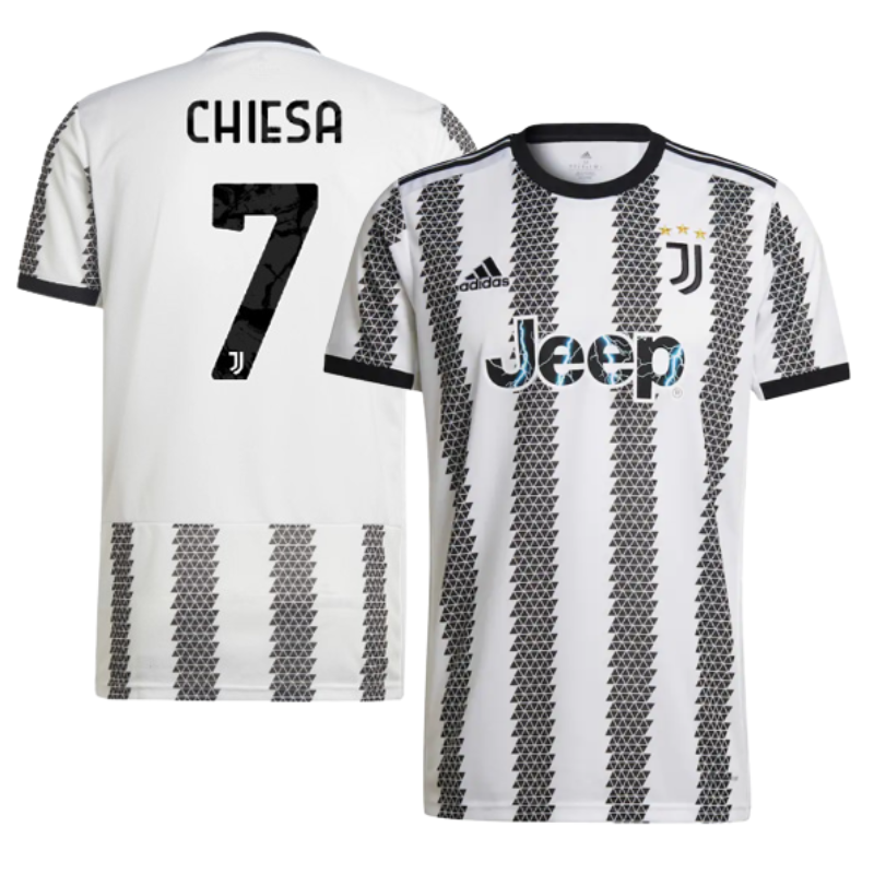 Juventus Home Shirt 2022-23 -  Jersey Chiesa 7 printing - Jersey Teams World