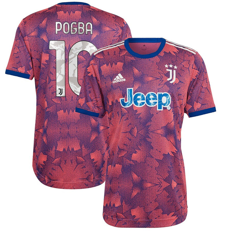 Juventus Third jerseys 2022-2023 with Player Pogba 10 printing Unisex - Pink - Jersey Teams World