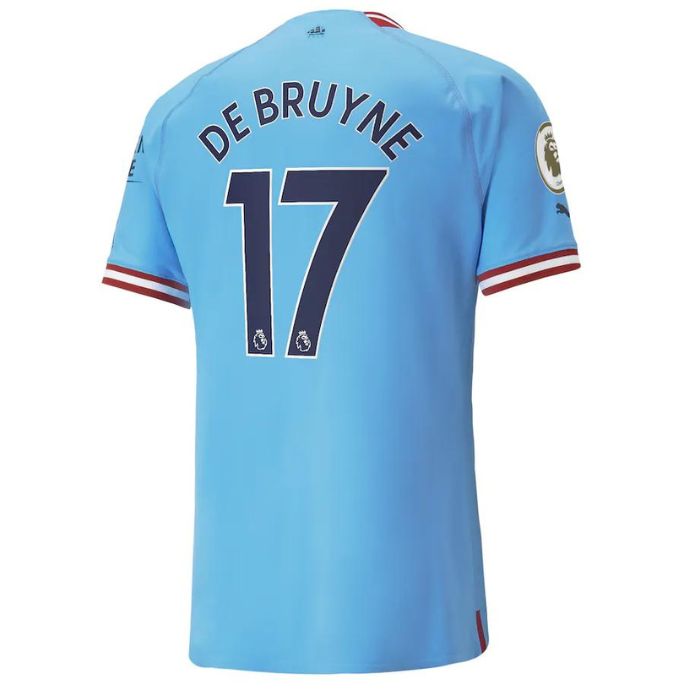 Kevin De Bruyne Manchester City Team 2022/23 Home Unisex Player Jersey - Sky Blue - Jersey Teams World