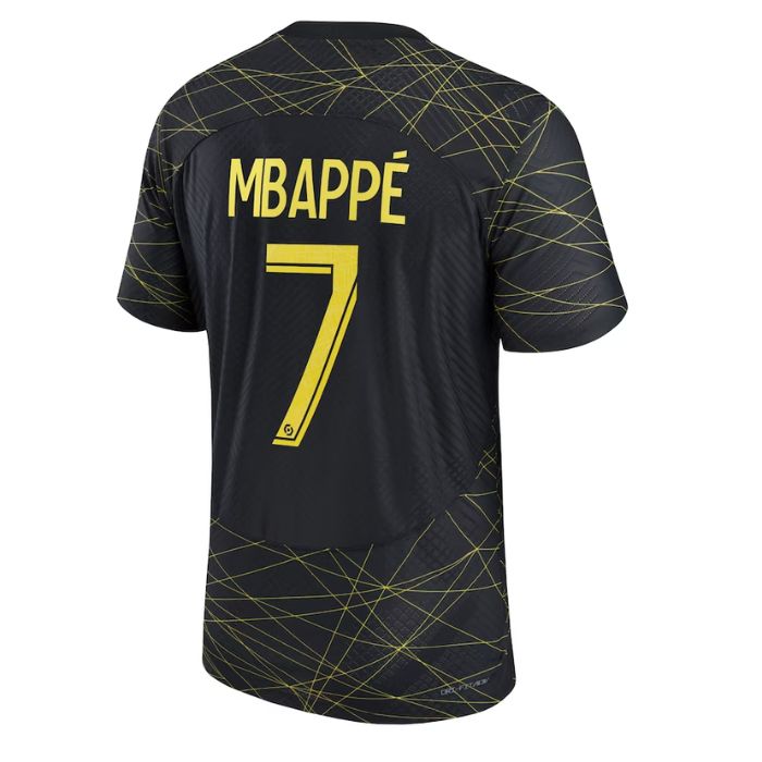 Kylian Mbappé Paris Saint-Germain Unisex Jersey 2022/23 Fourth Player Jersey - Black - Jersey Teams World
