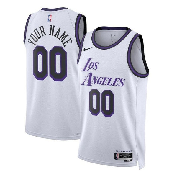 Los Angeles Lakers Unisex 2023 Swingman Custom Pro Jersey - City Edition - White - Jersey Teams World