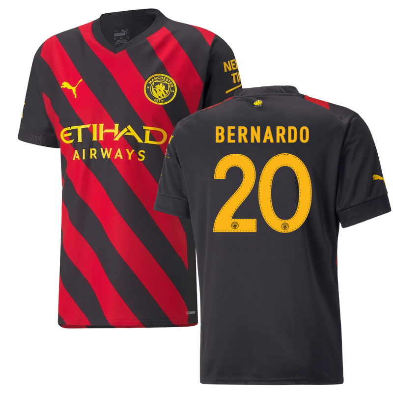 Manchester City Away Unisex Jersey 2022/23 With BERNARDO 20 Printing Pro - Jersey Teams World