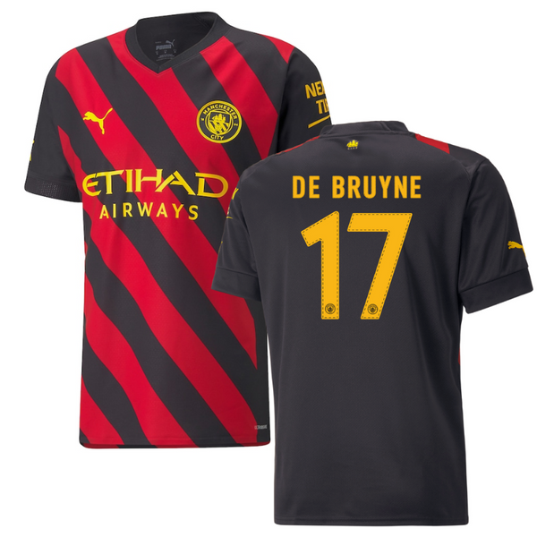 Manchester City Away Shirt   2022-23 with De Bruyne 17 printing Unisex Jersey Pro - Jersey Teams World