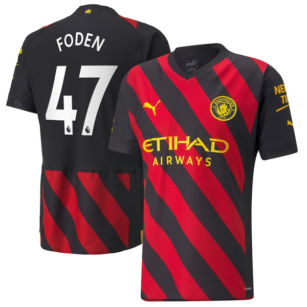 Manchester City Away Shirt   2022-23 with Foden 47 printing Unisex Jersey - Jersey Teams World