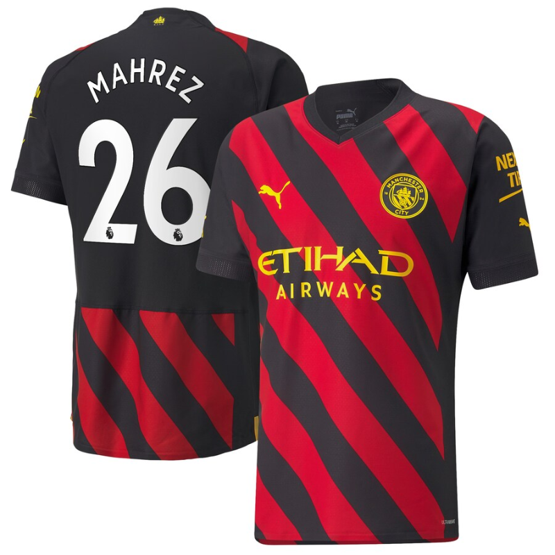 Manchester City Away Shirt   2022-23 with Mahrez 26 printing Unisex Jersey - Jersey Teams World