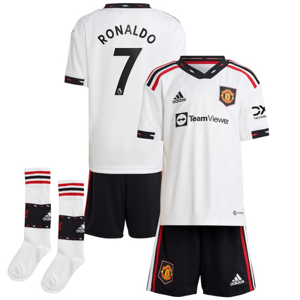 Manchester United Away Mini Kit 2022-23 with Ronaldo 7 printing - Jersey Teams World