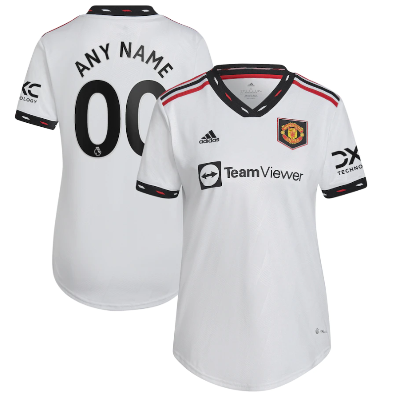 Manchester United Women's 2022/23 Away Custom Unisex Jersey - White - Jersey Teams World