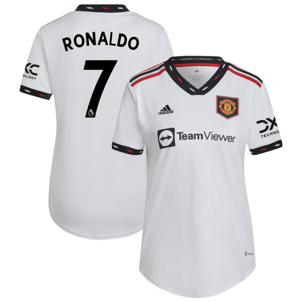 Cristiano Ronaldo 7 Manchester United Women’s 2022/23 Away Unisex Jersey – White - Jersey Teams World