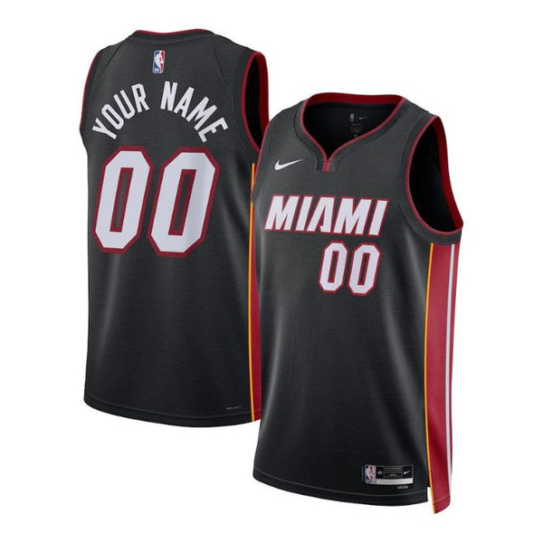 Miami Heat Unisex 2023 Swingman Customized Jersey Black - Icon Edition - Jersey Teams World