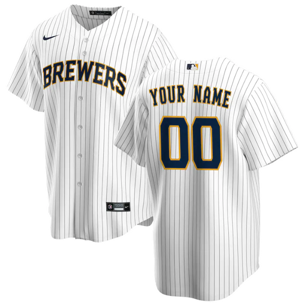 Milwaukee Brewers Team 2022 Home Custom Jersey Unisex Pro Official White - Jersey Teams World