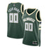 Milwaukee Bucks Unisex 2023 Swingman Custom Jersey Hunter Green - Icon Edition - Jersey Teams World
