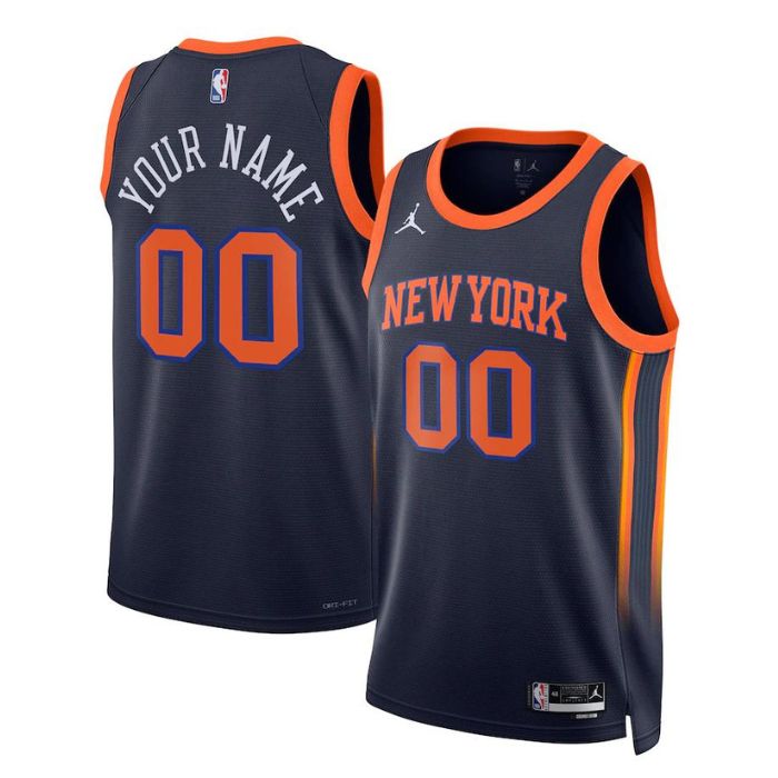 New York Knicks Unisex 2023 Swingman Custom Jersey - Statement Edition - Navy - Jersey Teams World