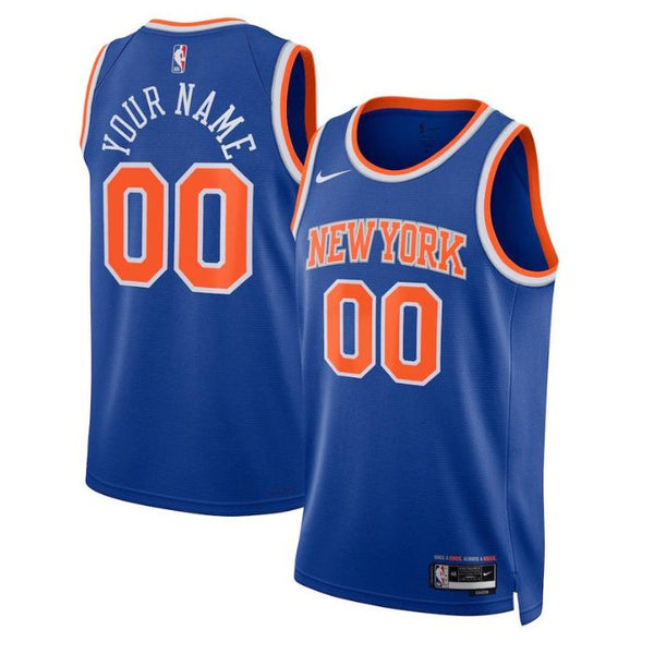 New York Knicks Unisex 2023 Swingman Custom Pro Jersey Blue - Icon Edition - Jersey Teams World