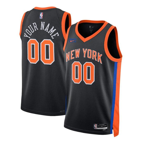 New York Knicks Unisex 2023 Swingman Custom Pro Official Jersey - City Edition - Black - Jersey Teams World
