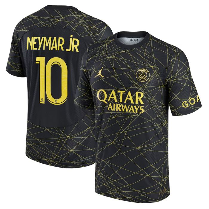Neymar Jr. 10 Player Paris Saint-Germain Unisex Shirt 2022/23 Fourth Jersey - Black - Jersey Teams World