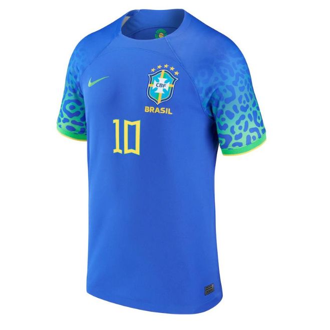 Neymar Jr. Brazil National Team Shirt 2022/23 Away Unisex Player Jersey - Blue - Jersey Teams World