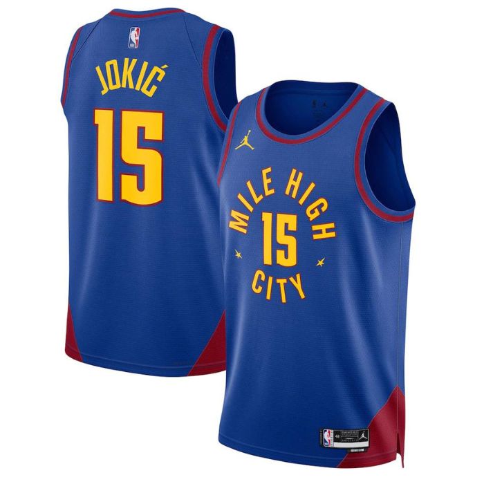 Nikola Jokic Denver Nuggets Unisex 2023 Statement Edition Swingman Pro Jersey - Blue - Jersey Teams World