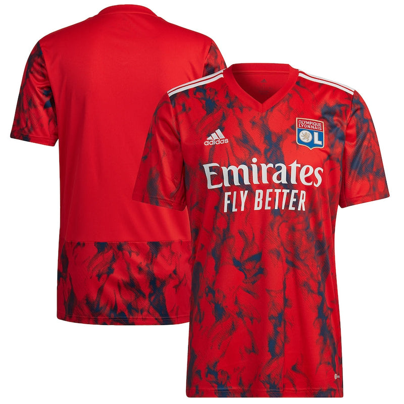 Olympique Lyon Away Shirt 2022-23 - Customized Jersey Unisex - Red - Jersey Teams World