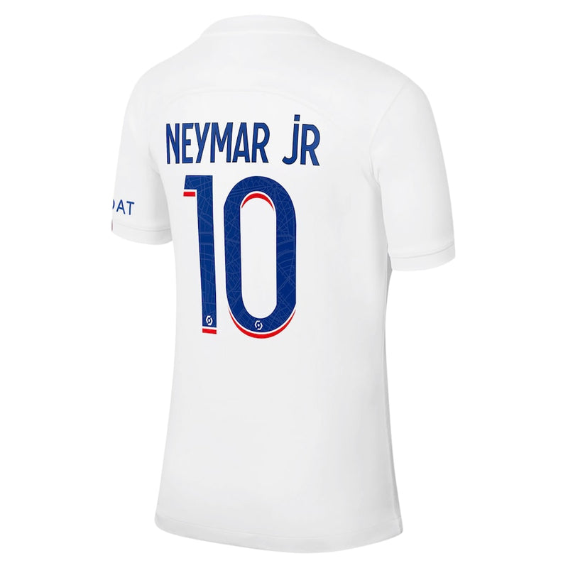 Paris Saint-Germain Third Stadium Shirt 2022-23 with Neymar Jr 10 printing Unisex - White - Jersey Teams World