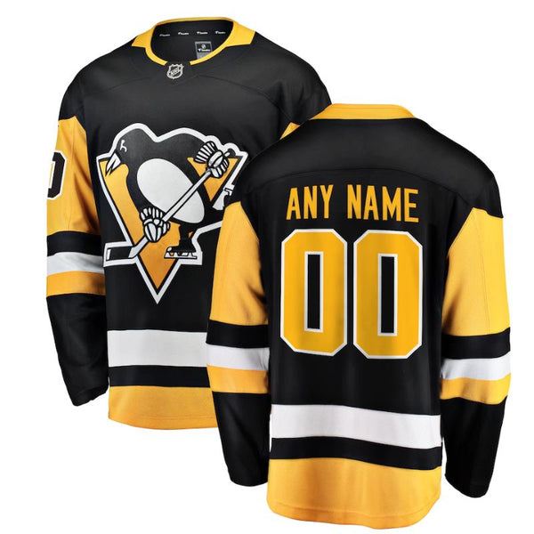 Pittsburgh Penguins Team Home Breakaway Unisex Personalized Jersey - Black - Jersey Teams World