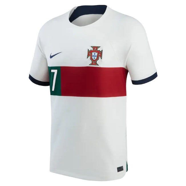 Portugal National Team Away Shirt 2022 with Ronaldo 7 printing Jersey - White - Jersey Teams World