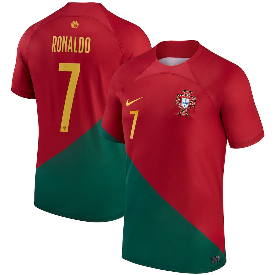 Portugal National Team Home Shirt 2022 with Ronaldo 7 printing Jersey - Red - Jersey Teams World