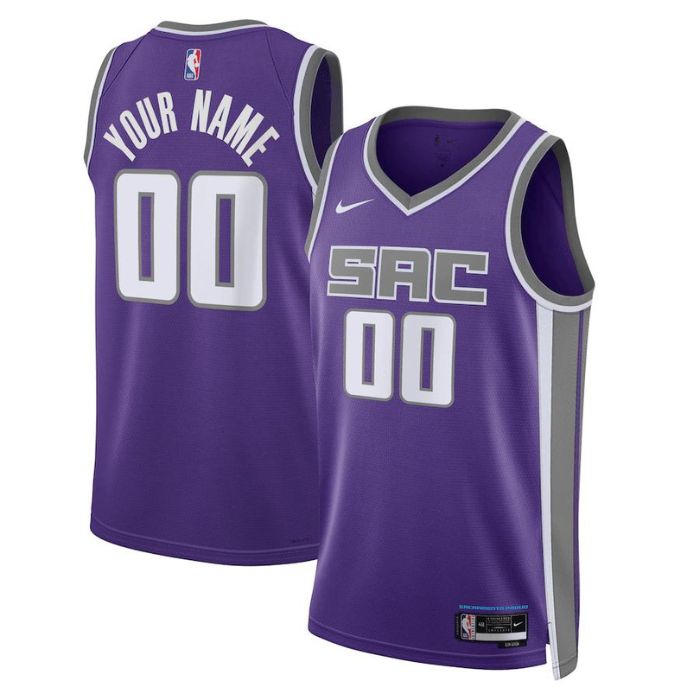 Sacramento Kings Unisex 2023 Swingman Custom Jersey Purple - Icon Edition - Jersey Teams World