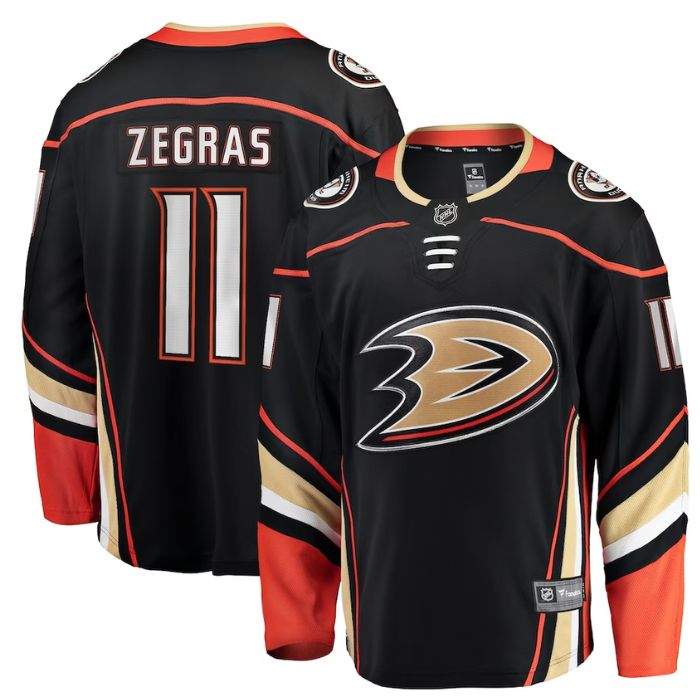 Trevor Zegras Anaheim Ducks Unisex Home Breakaway Player Jersey - Black - Jersey Teams World