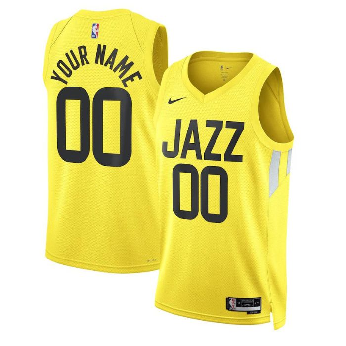 Utah Jazz Unisex 2023 Swingman Custom Jersey Gold - Icon Edition - Jersey Teams World