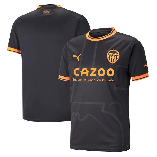 Valencia Away Unisex Shirt 2022-23 Custom Jersey - Black - Jersey Teams World