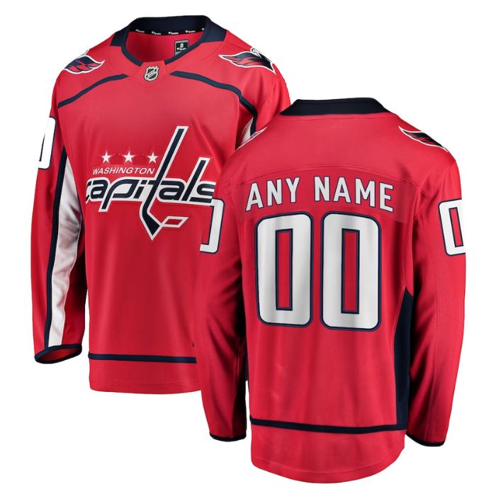 Washington Capitals Team Home Breakaway Pro Unisex Personalized Jersey - Red - Jersey Teams World
