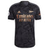 Arsenal away Adidas jersey 2022-23 in black with gold Emirates Fly Better logo and Adidas stripes