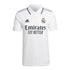 Real Madrid 2023 home Adidas jersey in white with club crest and Emirates Fly Better sponsor logo
