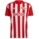 Union Berlin home jersey 2022-23 with red and white vertical stripes and Adidas logo