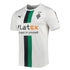 Borussia Monchengladbach home jersey 2022 23 in white with black and green vertical stripes by Jerseyteamsworld
