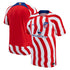 Atletico de Madrid home jersey 2022/23 by Jerseyteamsworld with red and white wavy stripes and sponsor logo