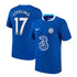 Raheem Sterling Chelsea jersey 2022 23 blue soccer shirt with number 17 and club logo