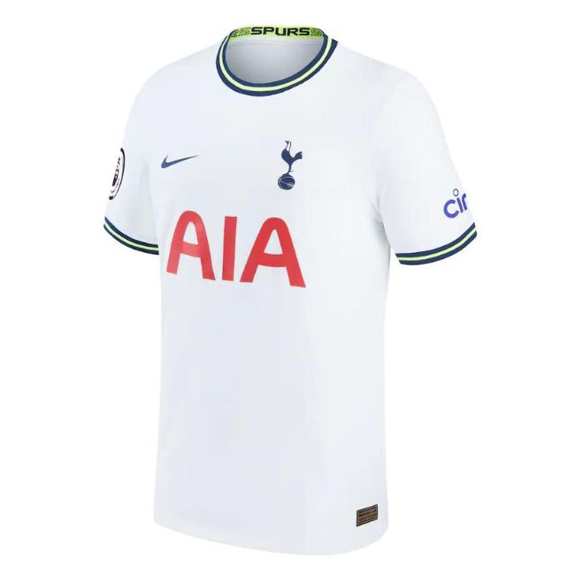 Tottenham Hotspur home jersey 2022/23 in white with navy and green trim and AIA sponsor logo