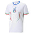 Jerseyteamsworld custom Italy soccer jersey in white with blue collar and Italian flag details