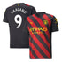 Erling Haaland Manchester City Puma jersey in black and red with yellow Etihad Airways logo and Haaland number 9 on the back
