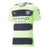 Ilkay Gundogan Manchester City jersey in light green with black stripes and Etihad Airways logo