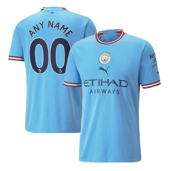 Manchester City 2022-23 Home jersey Puma in light blue with custom name and number by Jerseyteamsworld